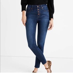 Madewell 9” High-rise Button fly Skinny Blue Size 26P